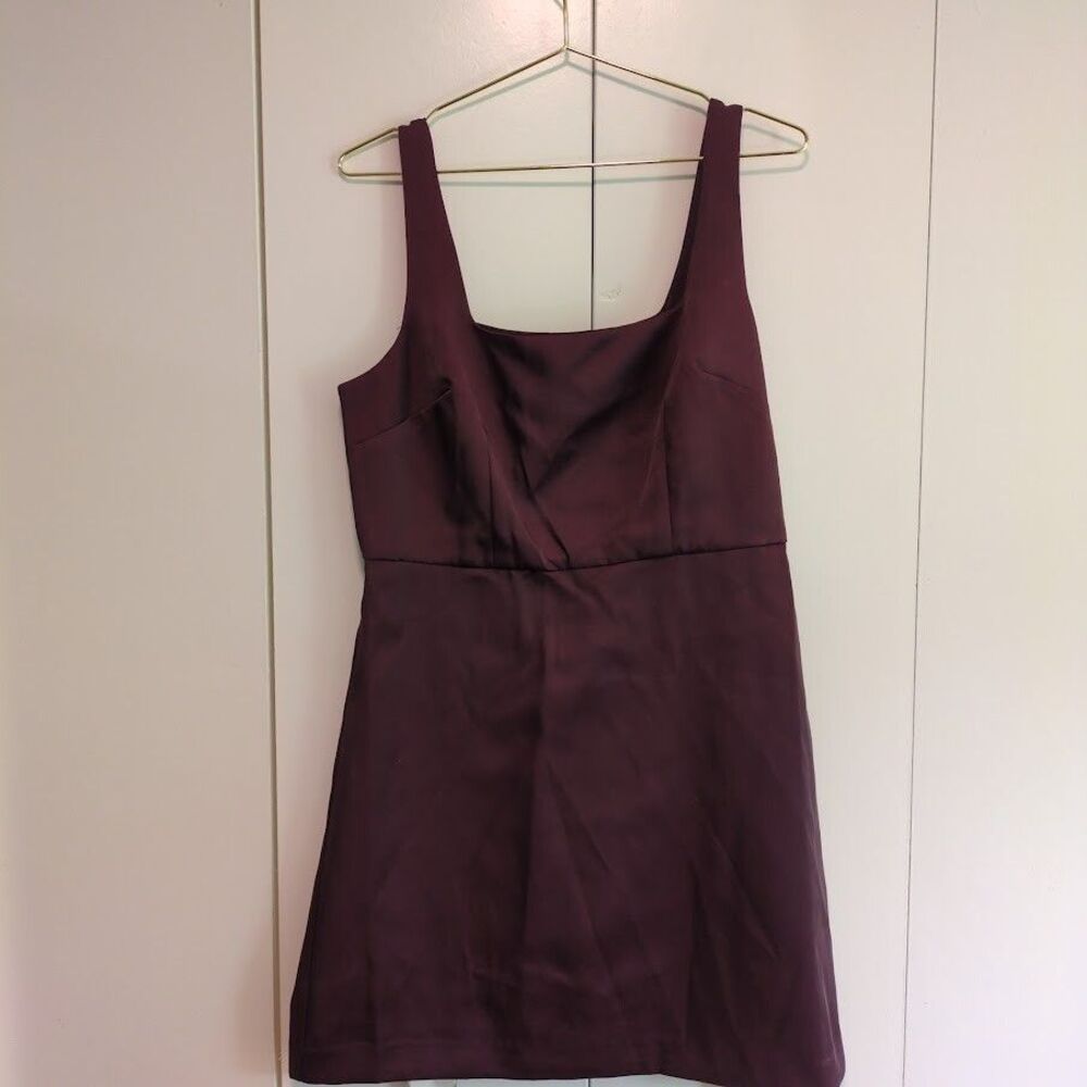 NEW A New Day Womens 12 Burgundy Mini Dress Formal Square Neck